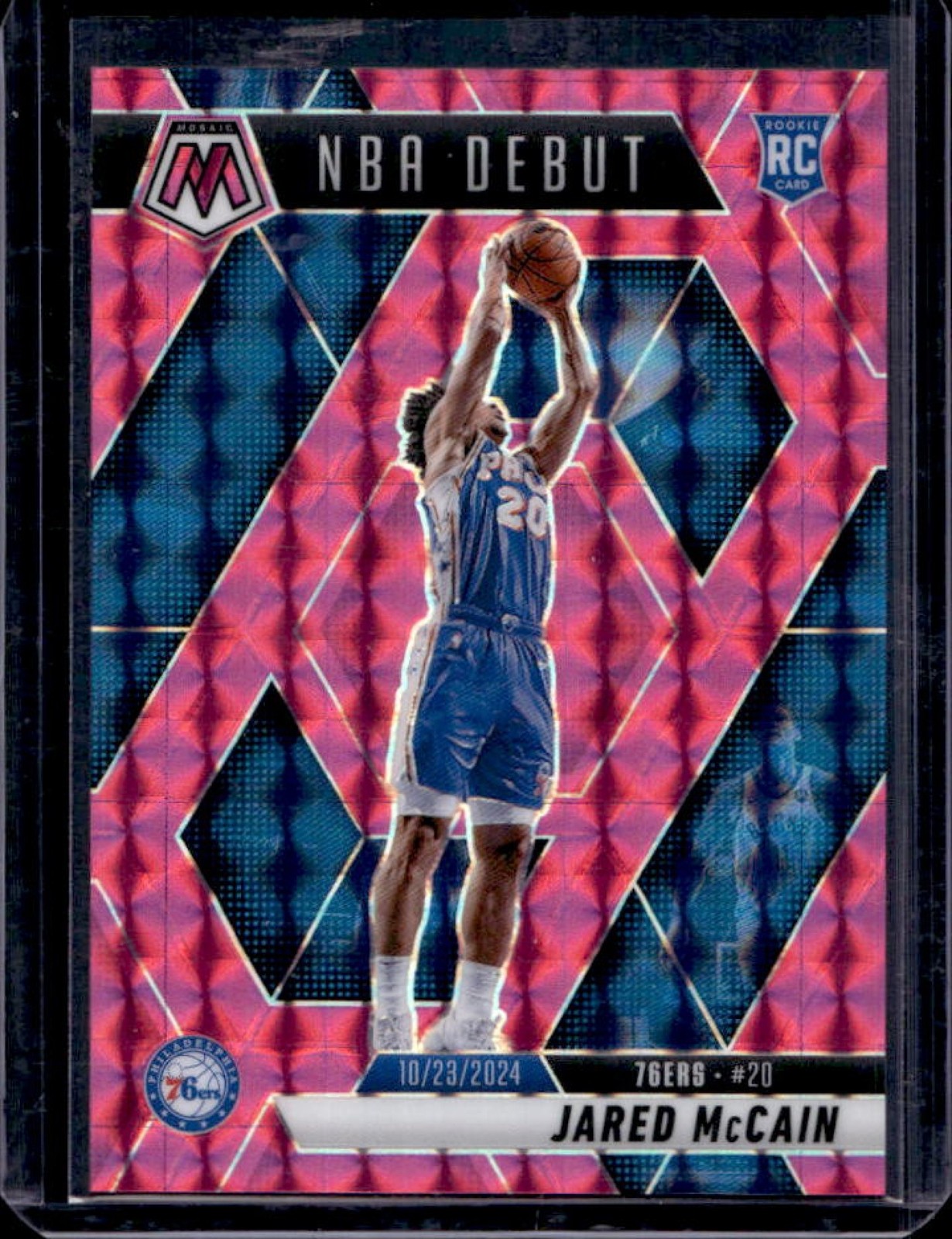 2024-25 Mosaic Jared McCain RC Pink Rookie NBA Debut #85/175 76ers
