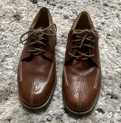 Sandro Moscoloni Men s Brown Leather Lace-Up Derby Dress Shoes US 11 Solid Logo