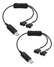 12V Step Up USB to 4 Pin Fan PWM Power Splitter Cable,Full Speed Boost  Switch