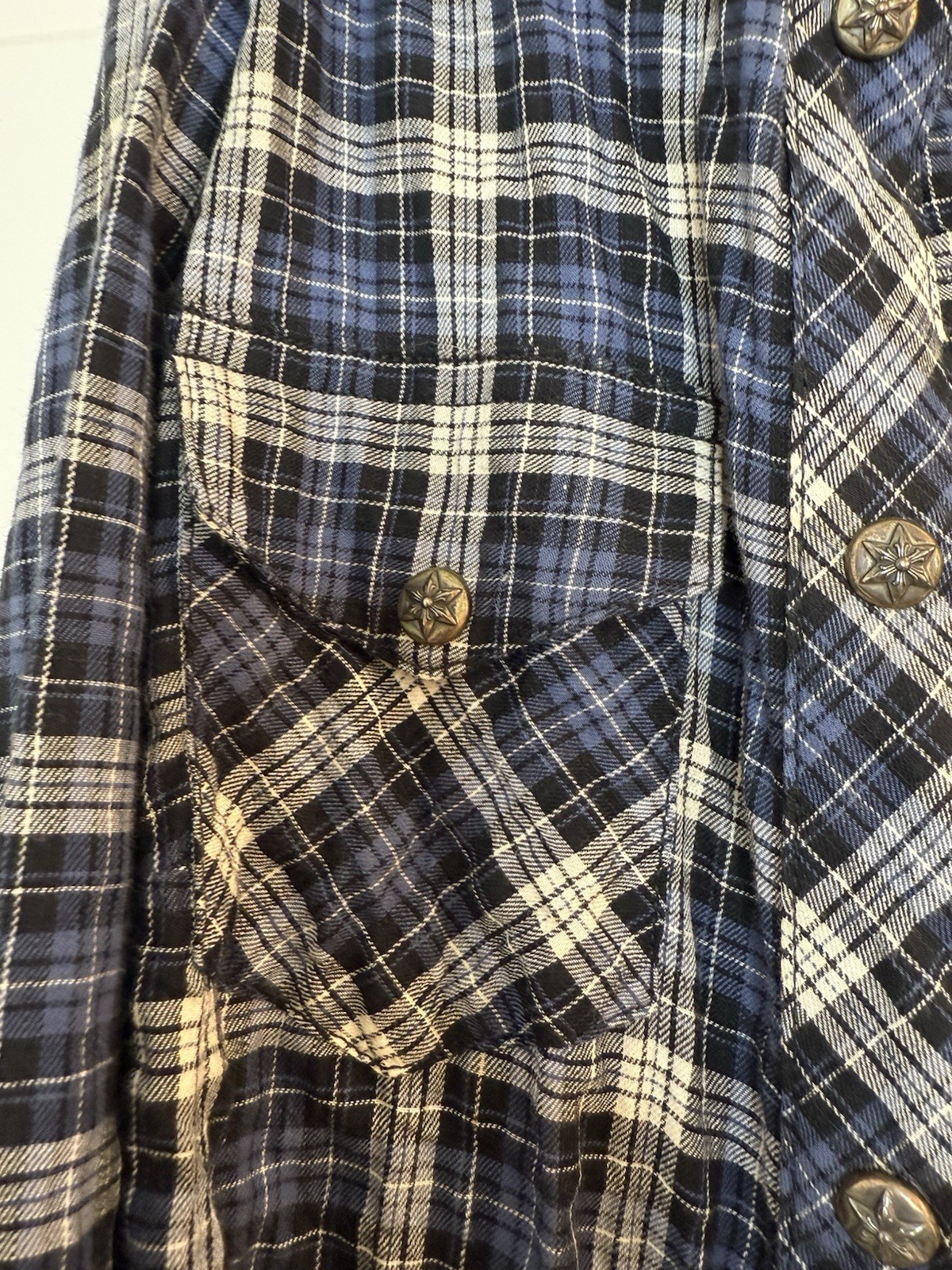 Chrome Hearts Plaid Cross Patch Button-Up Shirt B… - image 8