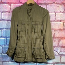 H M Conscious Utility Jacket Olive Green Womens XS Size 2 Military Style