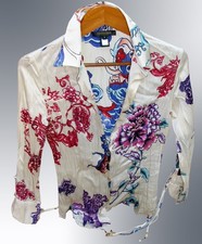 SALE! $7,500 GORGEOUS!  Roberto Cavalli ITALY SILK BLOUSE size 40-42