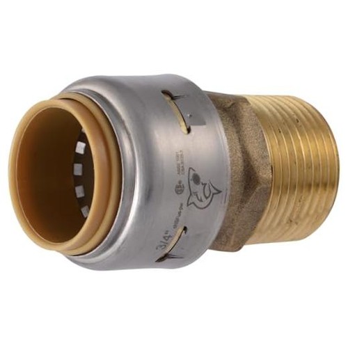 Max 3/4 Inch MNPT Adapter, Push to Connect Brass Plumbing Fitting, PEX 3/4 in.