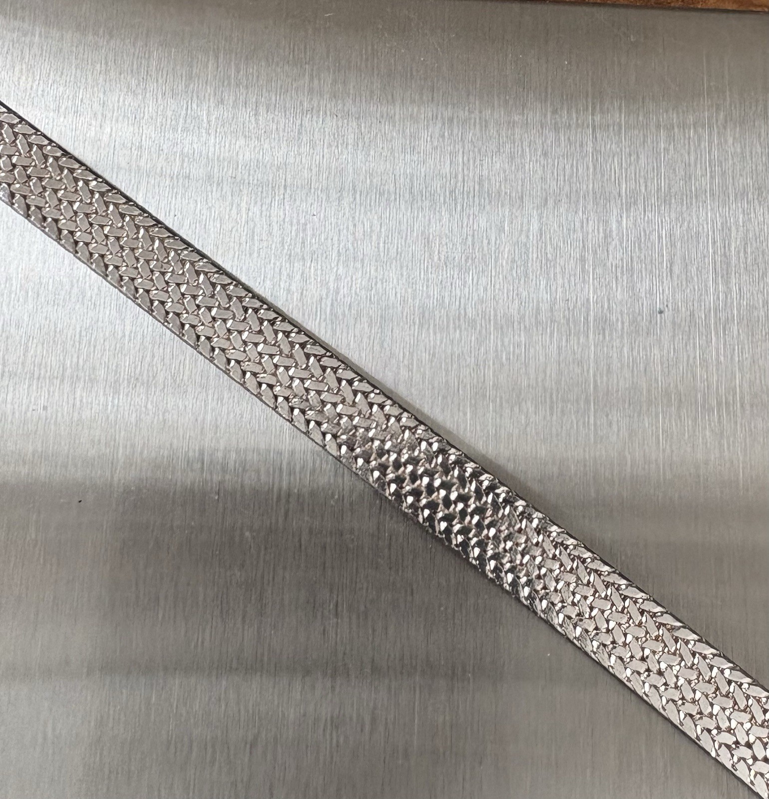 STERLING SILVER SOLID HERRINGBONE 7 Inch Bracelet… - image 4