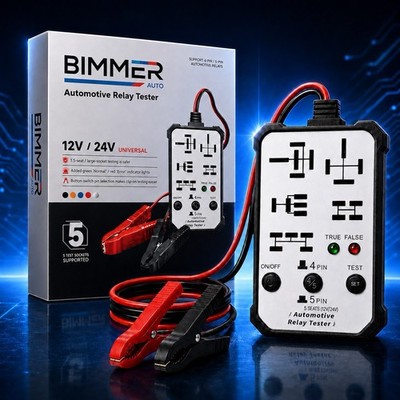 BimmerFever Automotive Relay 12-24V Tester 4-Pin 5-Pin Diagnostic Tool