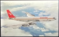 Vintage Qantas Airways Boeing 707 Postcard Airline Aviation Unused