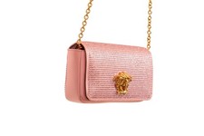 Versace Pink Strass Gold Medusa Mini Shoulder Bag