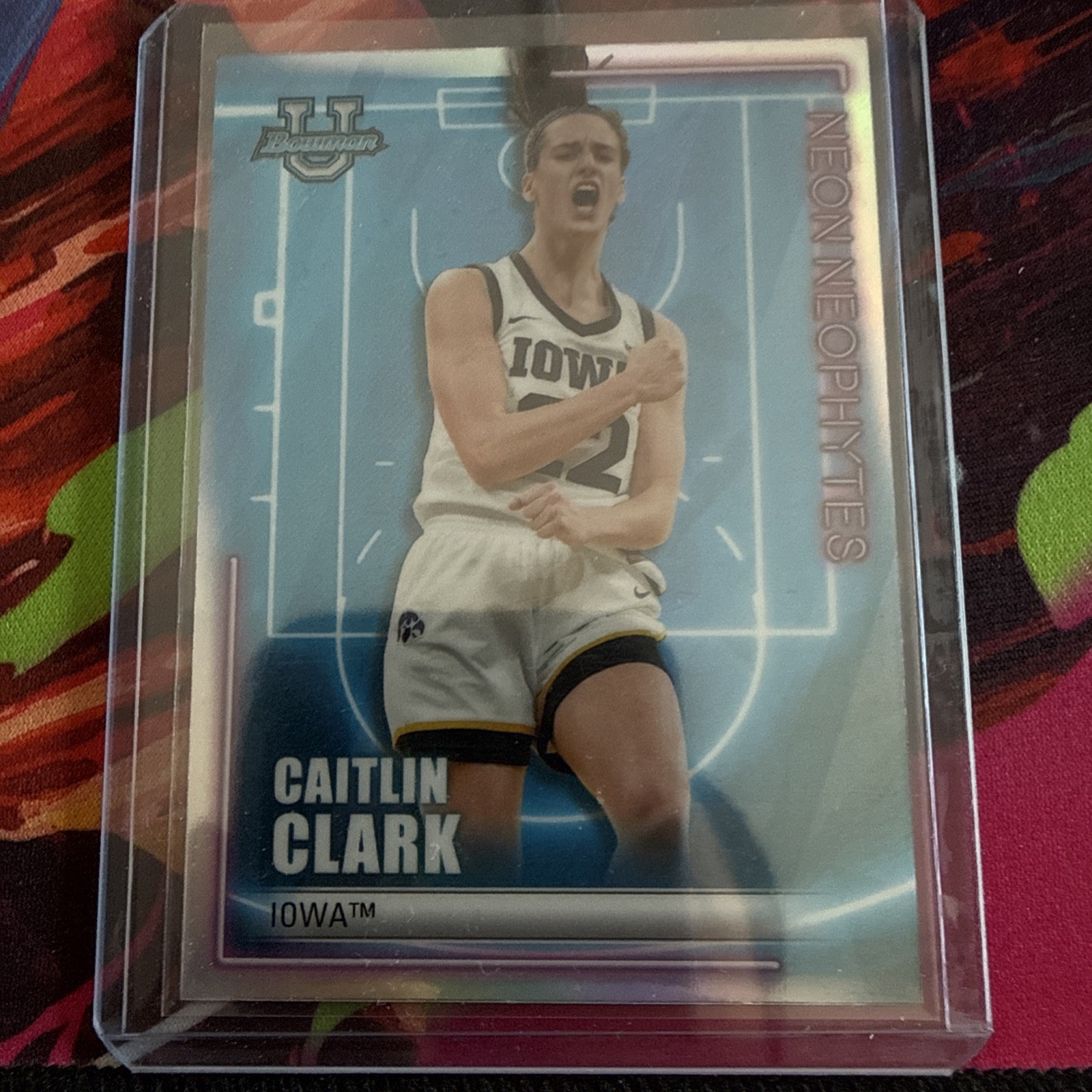 2022-23 Bowman Chrome U Neon Neophytes Rookie Card Caitlin Clark #NN-3