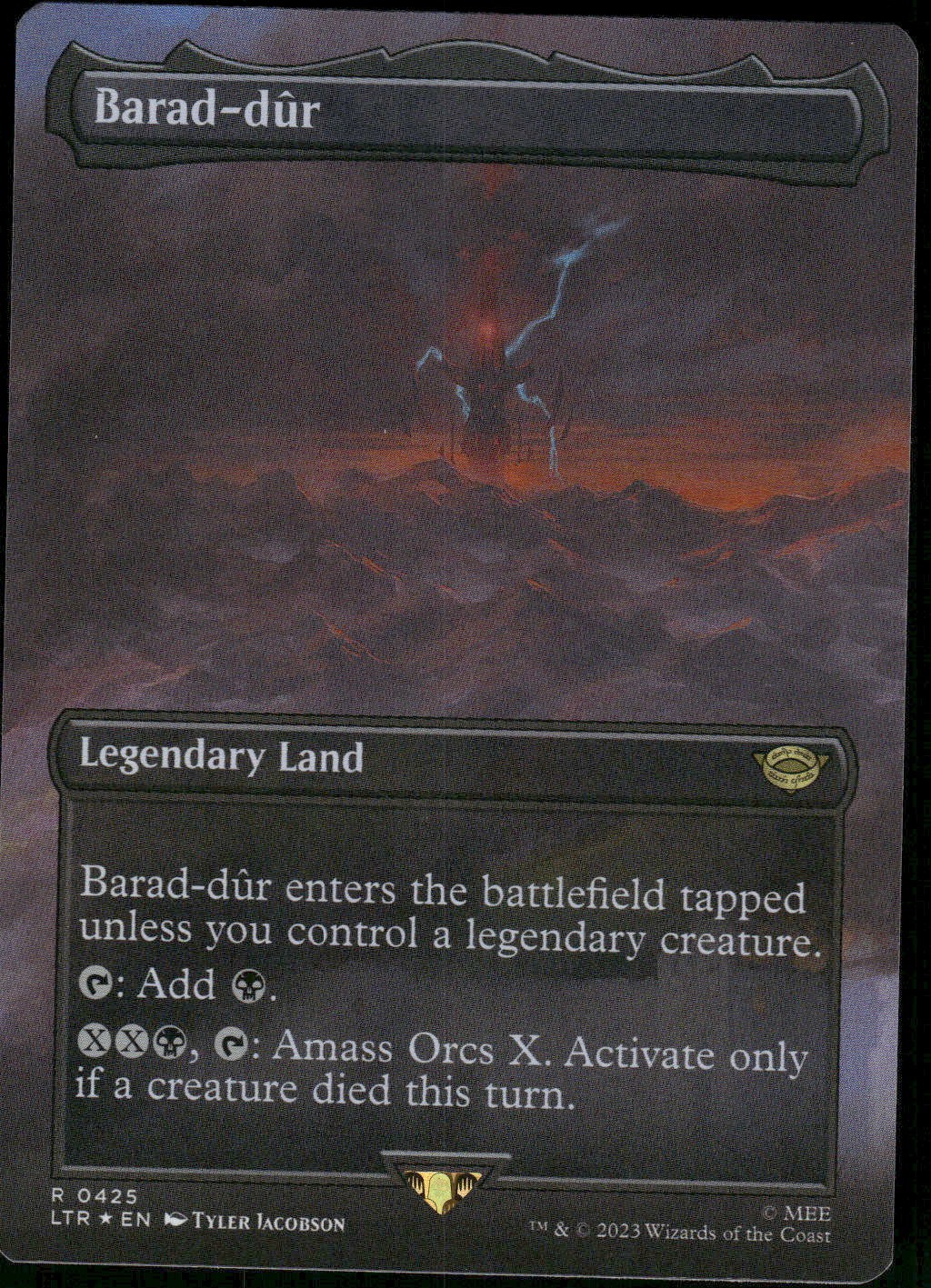 1x Foil Barad-dur (0425) (Borderless) - The Lord of the Rings - NM - MTG