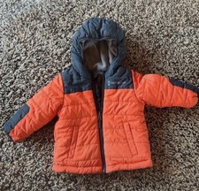 Free Country Puffer Snow Jacket Kids 2T Orange and Blue Full Zip