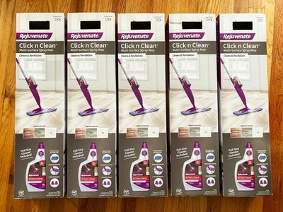 LOT (5) Rejuvenate Click n Clean Multi-Surface Spray Mop Systems All-in-One Kits
