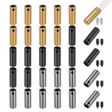 30Pcs 12.5mm Shoelace Tips Caps with Screw, Gold/Black/Light Black