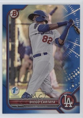 2022 Bowman 1st Edition Blue Foil 139/150 Diego Cartaya #BPPF-103 18rc