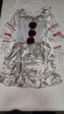 DELUXE PENNYWISE CLOWN GIRL HALLOWEEN COSTUME YOUTH 4-6 - HORROR