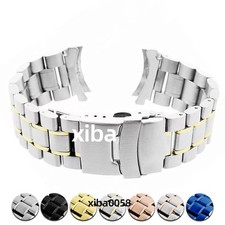 18 20 22 24mm Curved End Watch Bracelet Solid Stainless Steel Watch Band Strap