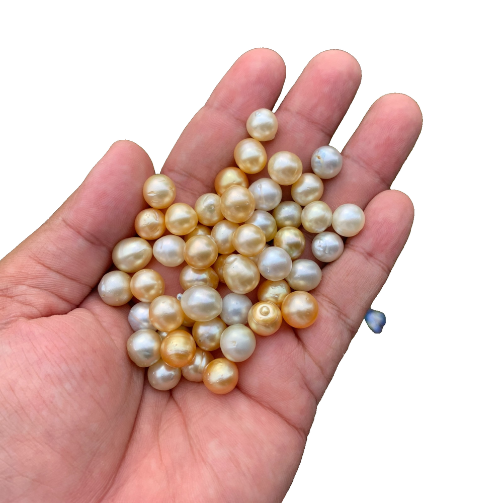 48 Pcs 9mm Saltwater Pearl Loose Indonesia Pearl Beads BoZorX DDN-5