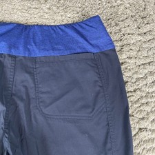 Royal Robbins Fall Jammer Pant Women M Blue Roll Tab Outdoor Hiking Straight Leg