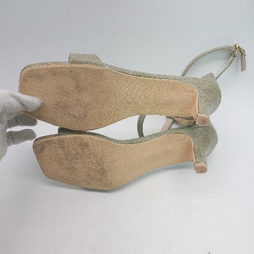 Ur'S Python Pattern Square Toe High Heel Belt Str… - image 7