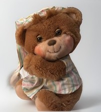 Vtg 1985 Fisher Price Quaker Oats Sleepy Time Bear Plush 12 Striped cap pajama