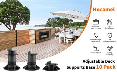 Hocamel Adjustable Composite Deck Support Pedestal - 10 Pack (2-3/8'' to 5-1/2'')