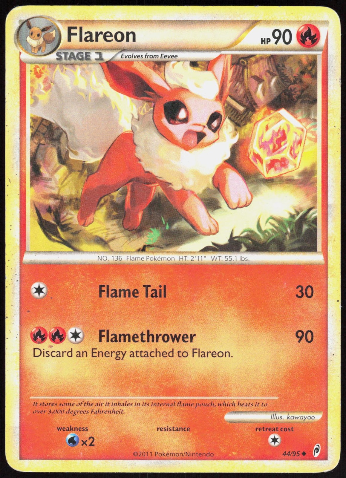 Call of Legends Flareon 44/95 Uncommon Pokemon MP