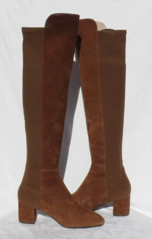 $750 Stuart Weitzman US size 7 7B Brown Suede Over The Knee GILLIAN City Boots - Image 3 of 4