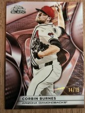 🔥🏟2025 Topps Chrome Black Corbin Burnes Rose Gold Wave Refractor #14/15 🔥⚾️