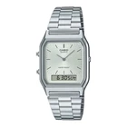 [Casio] AQ-230A-7A Silver Analog-Digital Watch, One Size, Silver Bracelet