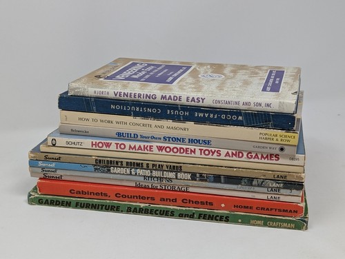 12x Vintage Woodworking & Home Building Books, 1950s-1970s, All Volumes Shown - Imagen 3 de 24