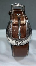 Nocona Men's Brown Geniune Leather Belt Tooled Leather Western Belt Size 40 READ