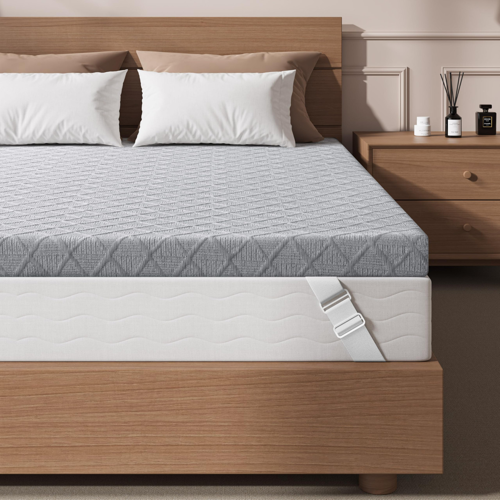 Sleepmax 3 Inch Firm Mattress Topper King Size- Firm to Extra Firm Memory Foa...