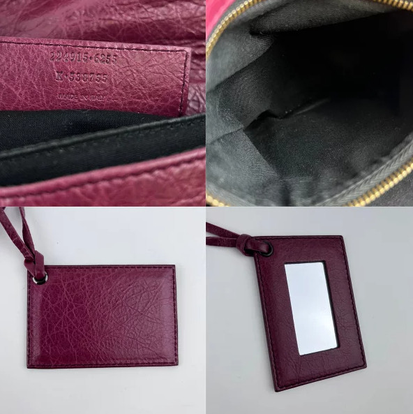 BALENCIAGA Clutch Bag Second Bag Leather Red Vintage Women's Mirror Accessory thumbnail 16