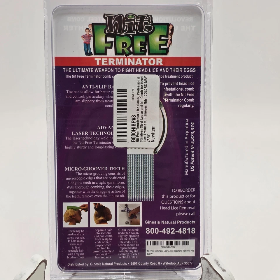 Nit Free Terminator Stainless Steel Lice Comb Professional Nit & Egg Remover NEW - Image 4 of 4