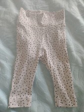 H and M organic cotton baby leggings 1-2months. cream with black spots