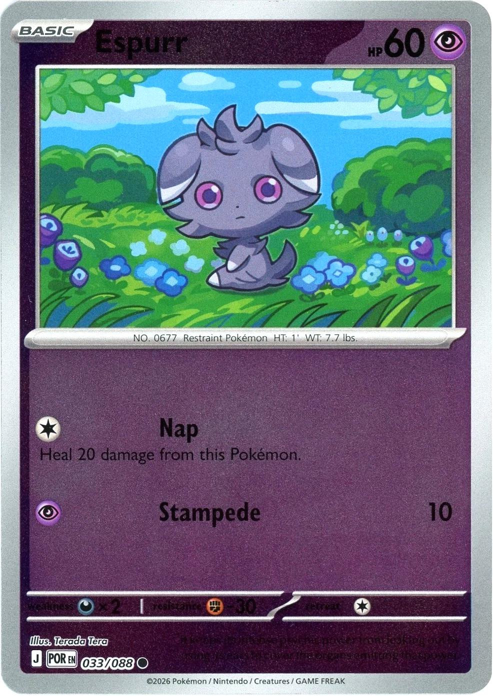 Espurr - 033/088 - Reverse Holo - Pokemon Perfect Order