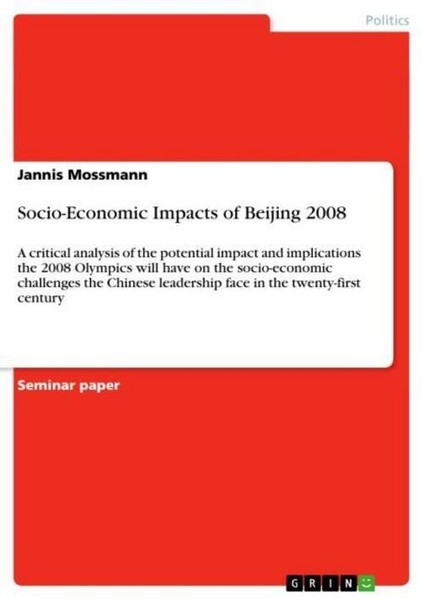 Socio-Economic Impacts Of Beijing 2008 Jannis Mossmann-image