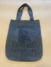 Vintage denim Tote Bag Large Heavy Fabric Huge A Woman  s Place Is In Her Union