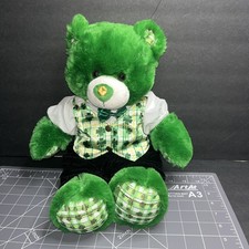 Build A Bear 15inch 2011 Lucky Green Plaid Plush Teddy Bear Limited Edition