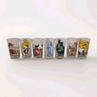 LOT OF 7 Vintage Pepsi Cartoon Glasses Underdog Dudley Do Right Natasha Sinister