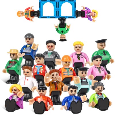 15 Pieces Magnetic People Figures for Kids, Magnet Play People Perfect for Ma...