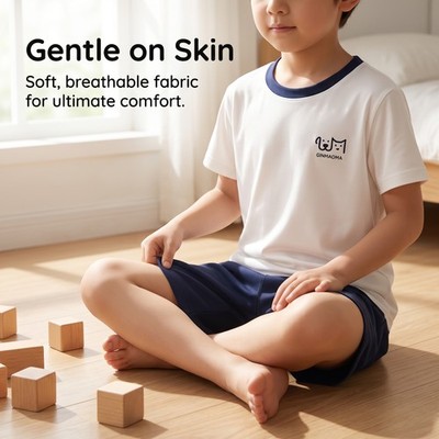 Kinder Pyjama Set für Jungen - Kurzarm Sommer Nachtwäsche mit Cartoon Design