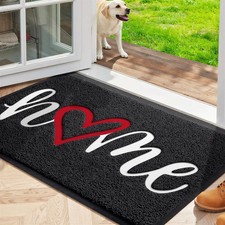 Door Mat Home Welcome Mats Outdoor and Indoor, Heavy-Duty Low-Profile Non-Sli...