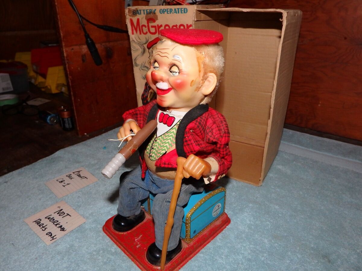 Vintage Tin McGregor, Battery Op Toy in Box, Rosko Tested TN Vintage Tin McGregor, Battery Op Toy in Box, Rosko Tested TN