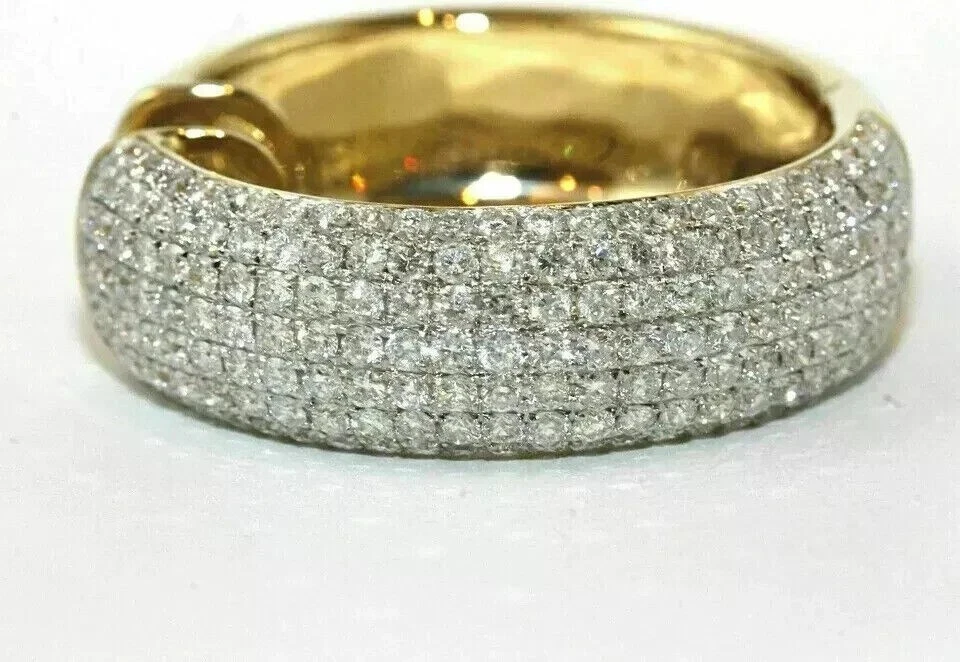 Женские серьги-кольца круглой огранки с муассанитом Pave Huggie покрытие желтым золотом 14 карат 3 карата - Изображение 2 из 4