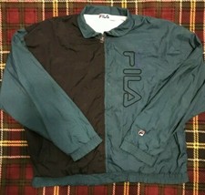 Vintage 90  s Fila Windbreaker Track Jacket, Size XXL Zip Up Streetwear Green VTG
