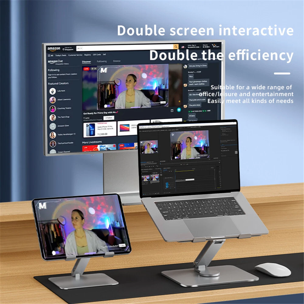 Ergonomic Adjustable Laptop Stand Portable 360° Rotating Holder for Height Flexibility