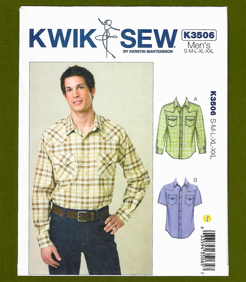 Kwik Sew Sewing Pattern Men's Western Shirts Size S - XXL K3506
