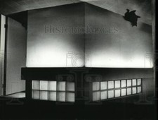 1983 Press Photo Glass blocks set in the wall of a lower-level bedroom for light