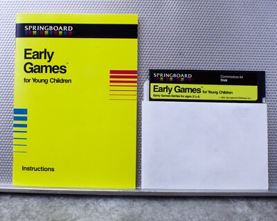 EARLY GAMES COMMODORE 64 5 1/4 DISK COMPLETE BOX MANUAL SPRINGBOARD SOFTWARE