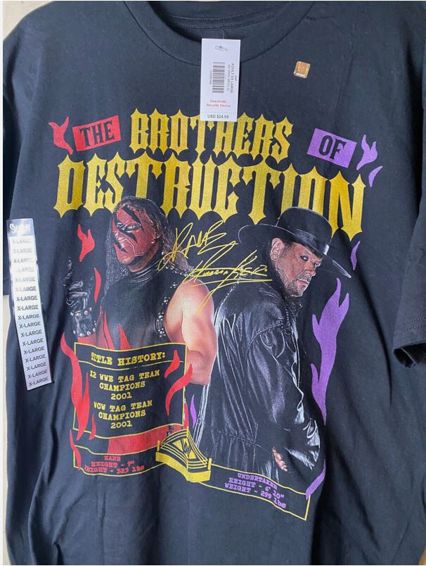 WWE Kane And Undertaker Tag Team Champions Short Sleeve Tee Black
